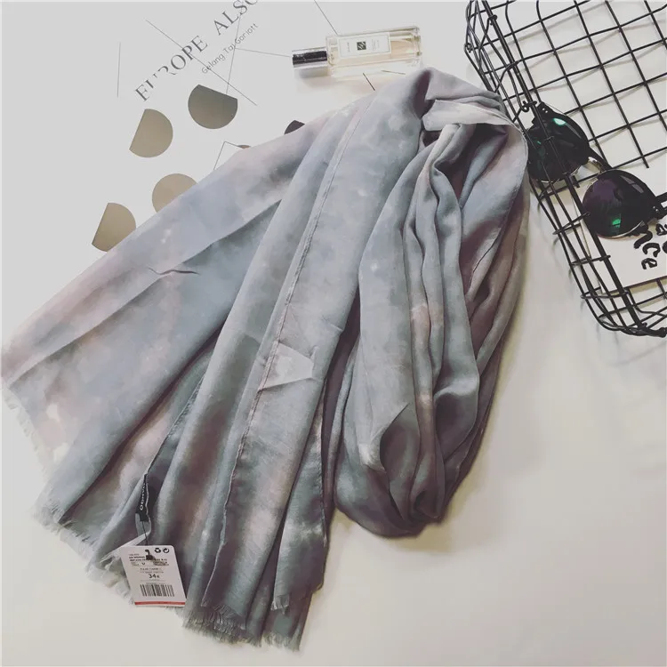 Новые эффектом деграде(переход от темного к Pattern Хлопок потертый шарф 10 шт./лот