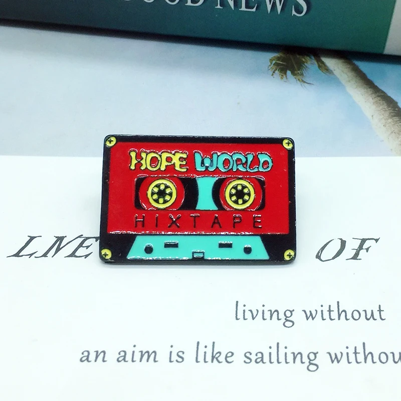 Эмалированная булавка Hope World красная бейдж лента брошь джинсовая одежда модная