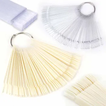 

1Set False Nail Tips Nature Transparent Nail Capsule Fan Finger Full Card Nail Art Display Practice Acrylic UV Gel Polish Tools