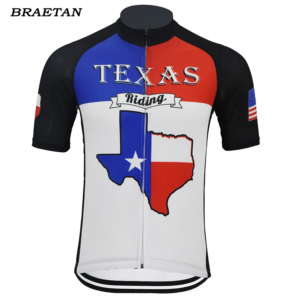 Texas велосипедная майка мужская синяя Красная белая с коротким рукавом велосипедная Одежда для велоспорта Джерси велосипедная одежда braetan