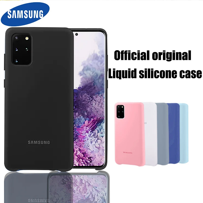 Чехол для Samsung S20 Plus официальный оригинальный шелковистый силиконовый чехол