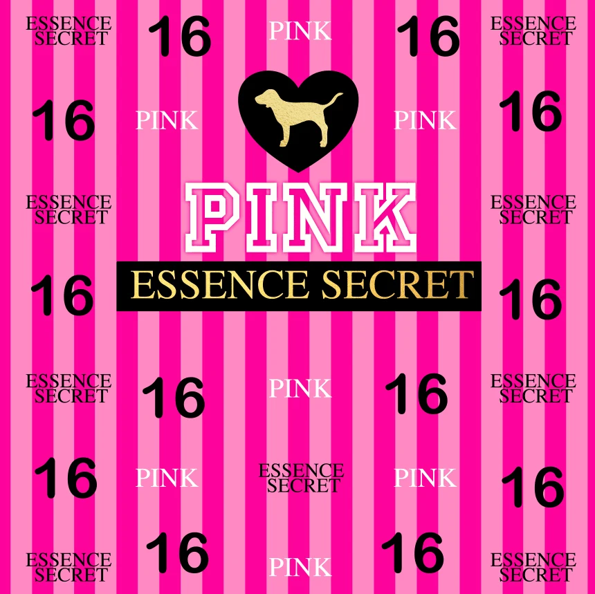 

8x8FT Happy 16 Birthday Sweet Sixteen Party Pink Stripes Secret Custom Photo Studio Backgrounds Backdrops Vinyl 240cm x 240cm