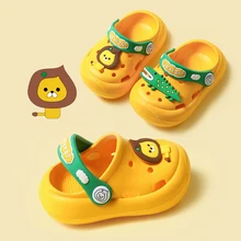 

2022 Children Shoes Cotton Baby Sandals Summer Eva Soft Hole Beach Garden Shoes Non-Slip Baby Slippers Insole 13-17Cm