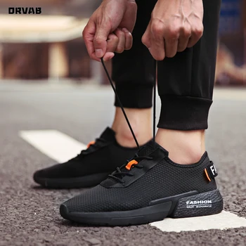 

New Mesh Men Shoes High Quality Men Sneakers Black Red Lightweight Breathable Men Casual Shoes Tenis Masculino Zapatillas Hombre