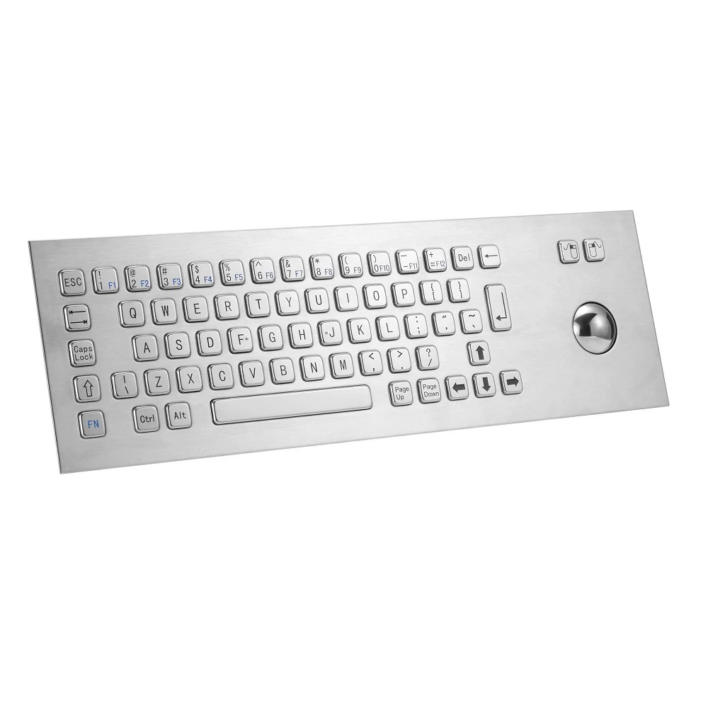 Industrial trackball keyboard embedded Stainless Steel Metal Kiosk Keyboard  65 keys Front Mounting metal keyboard with trackball|keyboard hub|keyboard  epadkeyboard credit card reader - AliExpress