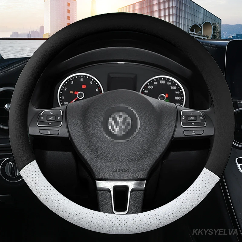 Microfiber Leather 38CM Car Steering wheel Cover Anti-Slip for VW Golf 7 Polo Bora Passat Touran CC T6 T5 T4 Auto Accessories