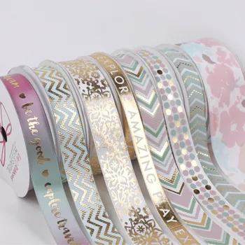 

10Yards/Roll Handmade Printed Polyester Ribbon For Wedding Christmas Party Decorations DIY Bow Craft Ribbons Card Gifts Wrapping