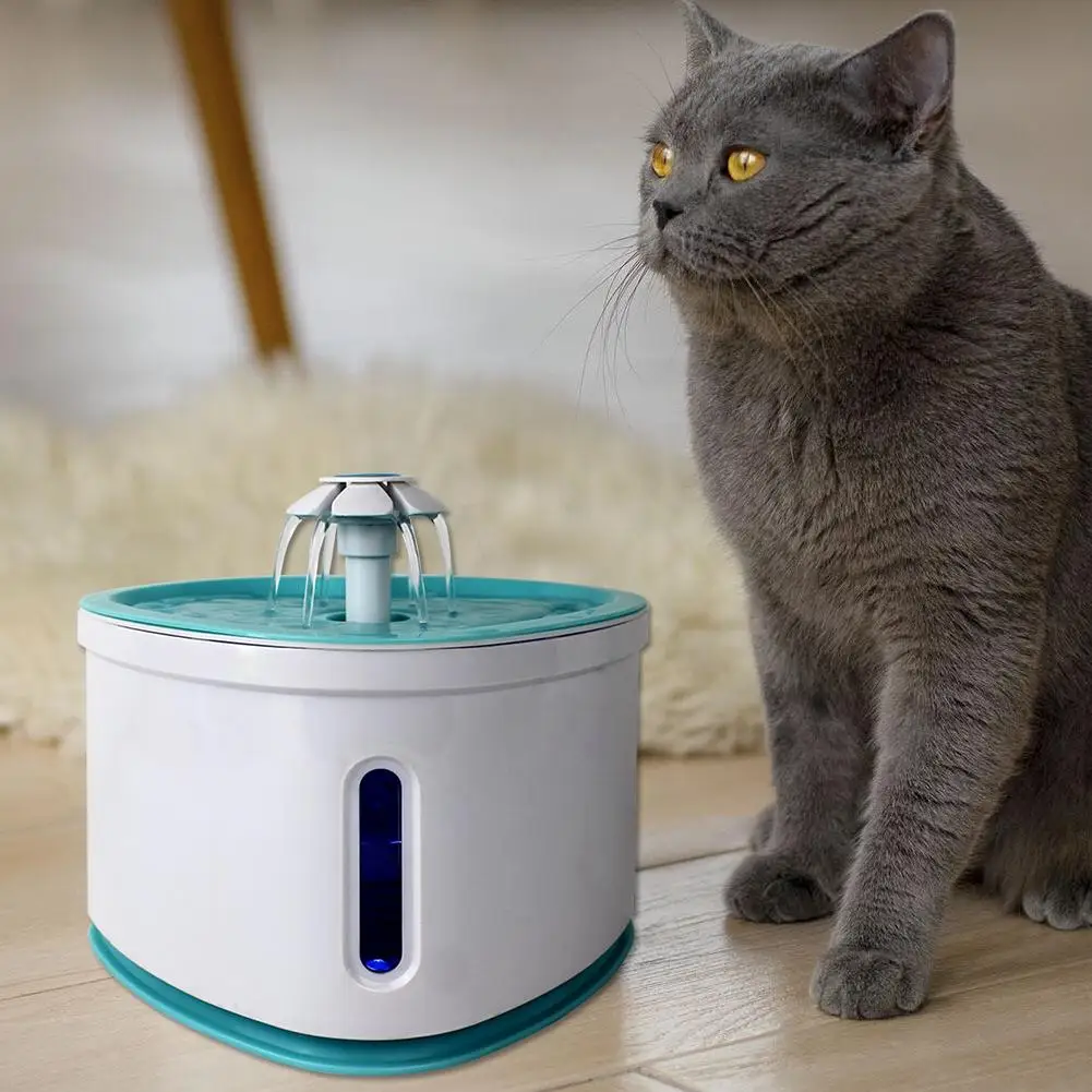 Pet диспенсер для воды автоматический питьевой фонтаны для кошек собак маленьких животных светодиодный кормушка для воды с видимым окном любовная модель