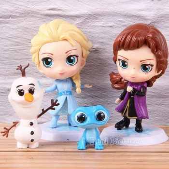 

Queen Elsa Anna Olaf Dolls PVC Action Figures Collectible Model Princess Toys For Children Girls Gift 4pcs/set