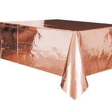 137*274 см водонепроницаемый Розовый Золотой Стол Крышка Рождественское украшение одноразовая посуда Горячая золотистая скатерть Свадебная дорожка