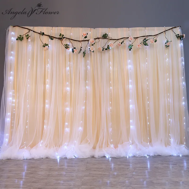 Wedding Backdrop Gauze Hanging Curtains Ice Silk Cloth Curtain Birthday Shower Scene Layout Event Party Supplies Props 18 Colors | Дом и сад