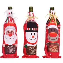 Рождественская винная крышка крышки для бутылок шитье/ремесло шаблон праздник шитье шаблон Bolsas Para Botellas De Vino Decoracion