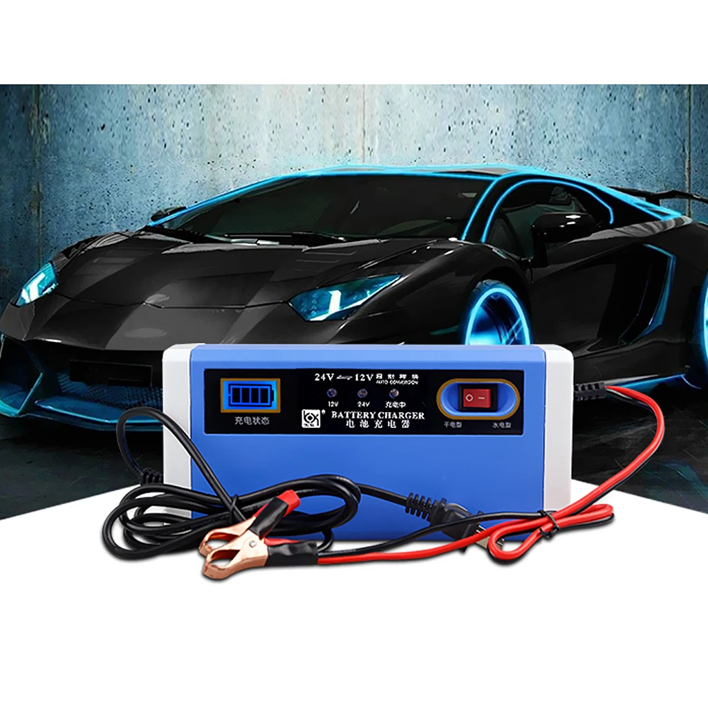 12V/24V 10A Intelligent auto Car Battery Charger Rechargeable Battery