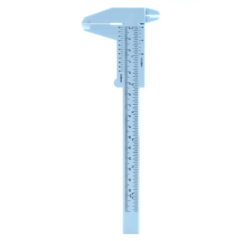 0-150mm Vernier Caliper DIY Double Scale Plastic Vernier Caliper Mini Ruler Student Measuring Tool Gauge - Цвет: Синий