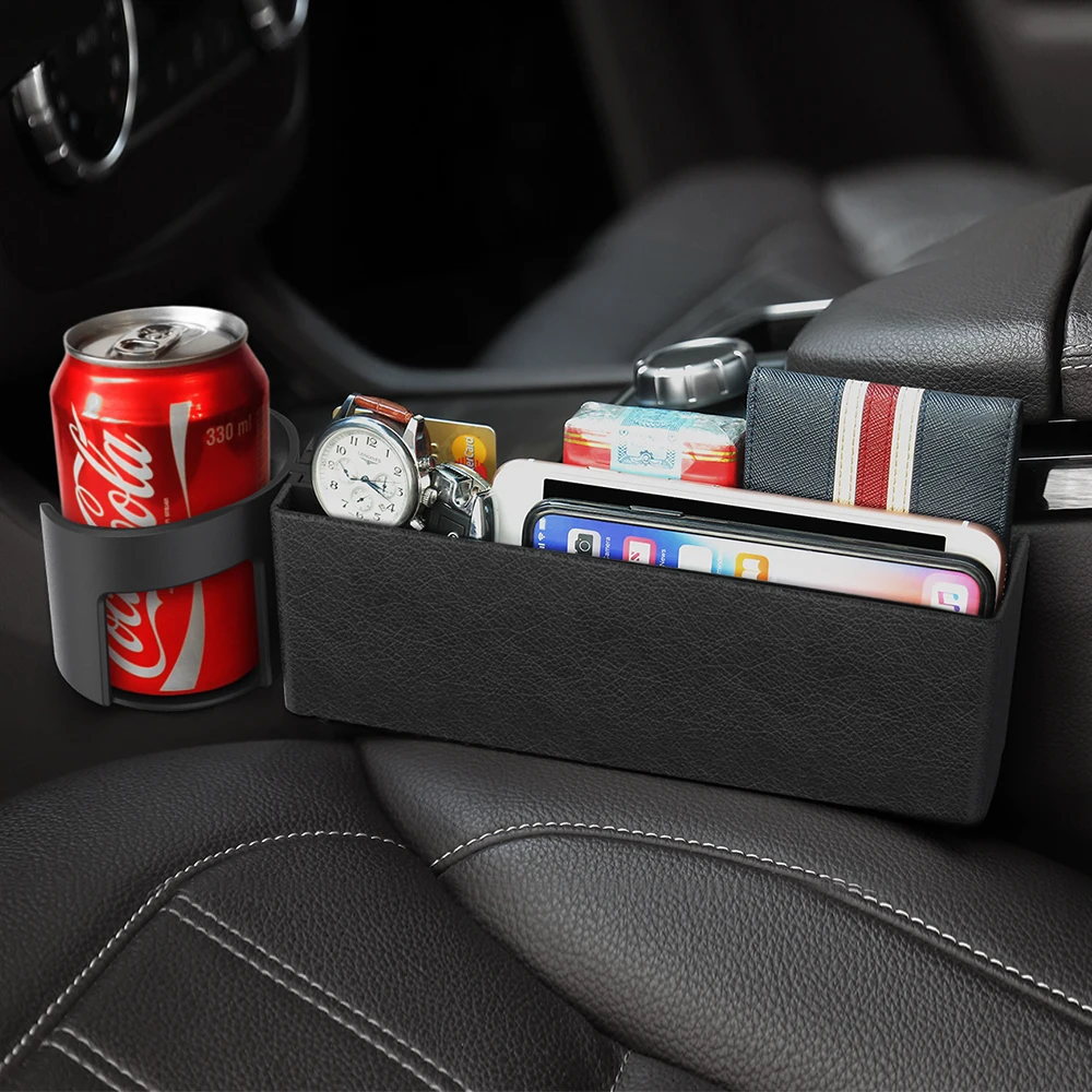 Автомобильное кресло щелевая коробка для хранения ABS/PU Многофункциональная консоль боковая карманная для напитков держатель для кошелька телефон ключи карты Автомобильный ящик для хранения