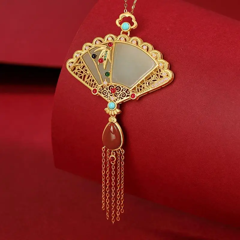 ThedesignersoriginalinnovativesilverinlaidgiltgoldHetianjade