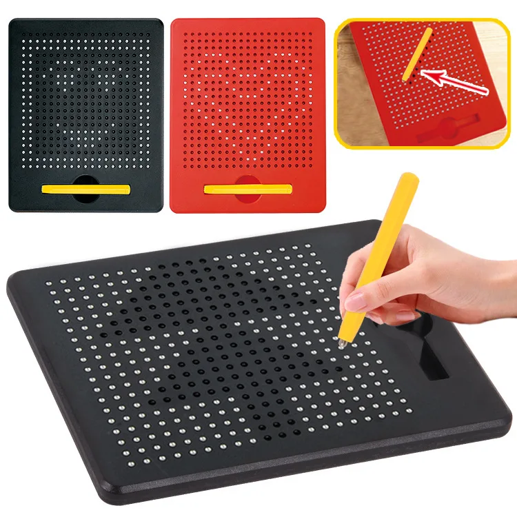 

Magnetic Tablet Magnet Drawing Board Steel Bead Stylus Pen Pop Bead Learning Educational Writing Toys for Children Gift