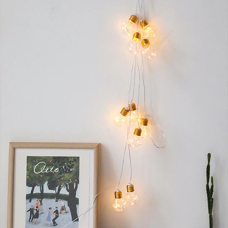 Thrisdar, 4 м, 10LED, G45, глобус, подключаемый, гирлянда, вечерние, шар, сказочный светильник, звездная звезда, медная проволока, Рождественская гирлянда
