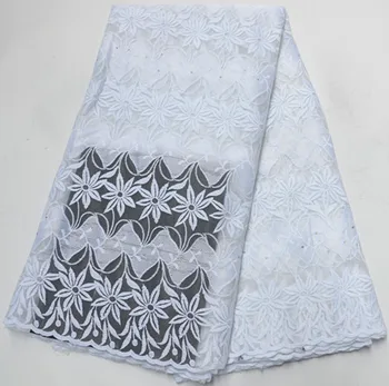 

white lace fabric african french lace fabric embroidered nigerian lace fabrics 5yards tulle lace fabric for wedding dress PS-A10