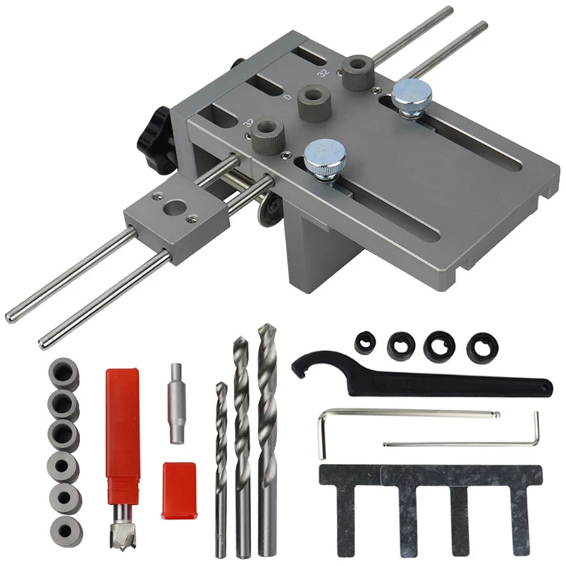 

Professional Woodworking Punch Locator Wood Doweling Jig Adjustable Drilling Guide for DIY Furniture Connecting Position Tools