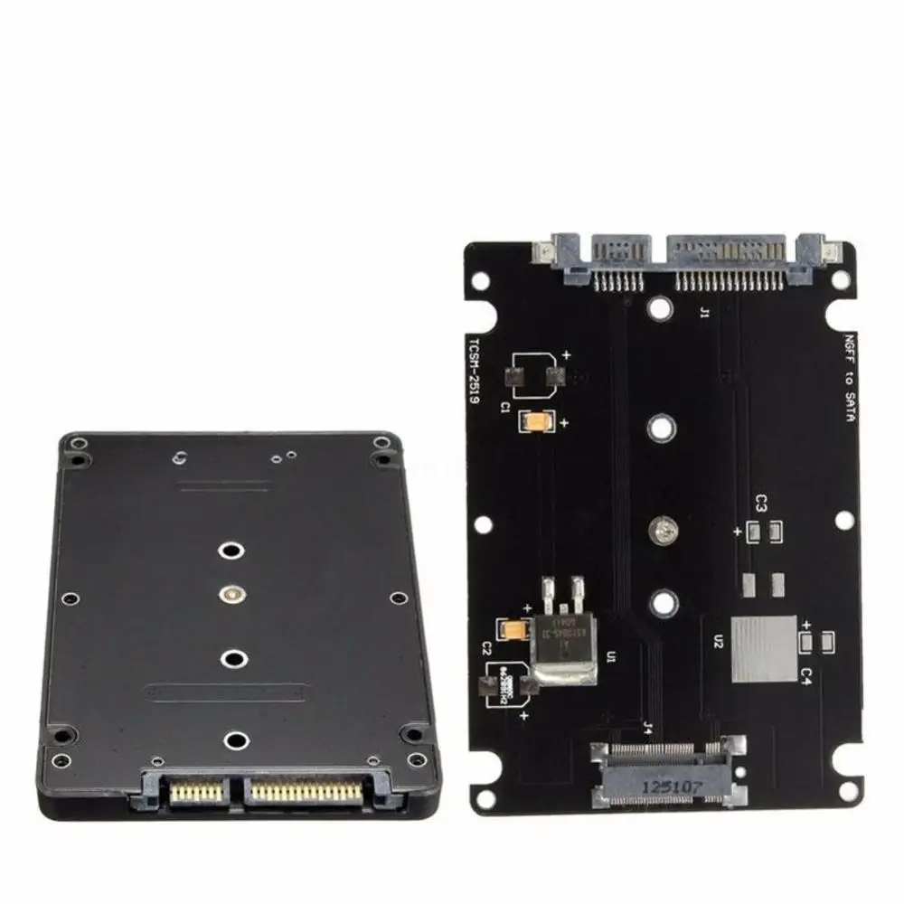 Переходник Чехол B + M Socket 2 M.2 NGFF (SATA) SSD на 5 SATA адаптер для карт с черным