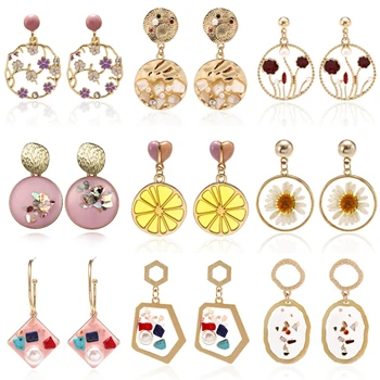 

2020 New Fashion Earrings For Women Statement Korean Earrings Round Mental Colorful Earrings Jewelry Accessories For Wedding