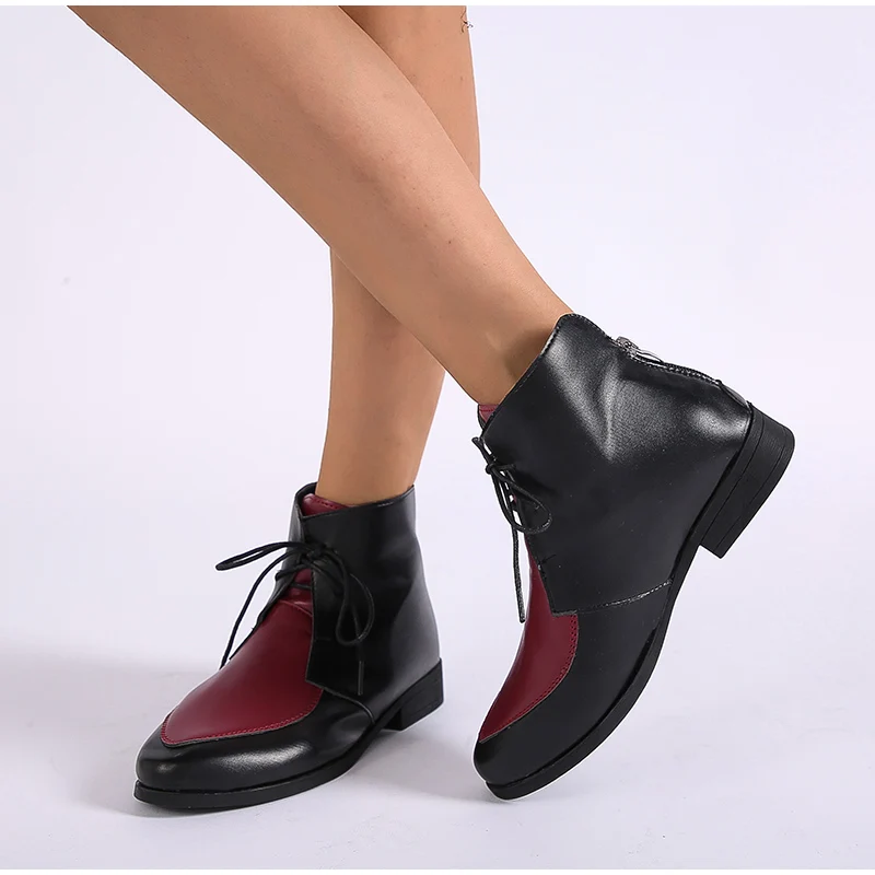 MCCKLE/ботильоны; женская обувь на платформе со шнуровкой и пряжкой; короткие ботинки на толстом каблуке; женская повседневная обувь; Прямая поставка размера плюс