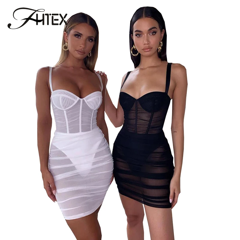 Сексуальное женское облегающее платье на бретельках с сеткой для фитнеса