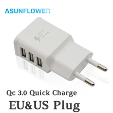 Asunflower Мульти USB порт Qc 3,0 Быстрая зарядка ЕС США вилка быстрое зарядное устройство для samsung huawei Xiaomi планшет быстрая зарядка 3,0 зарядное устройство