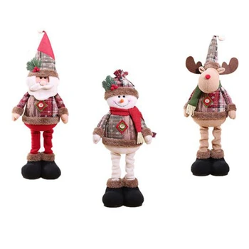 

Botique-3PCS Christmas Big Dolls Window Christmas Tree Ornaments Toys for Children Home Decor Innovative Santa Snowman