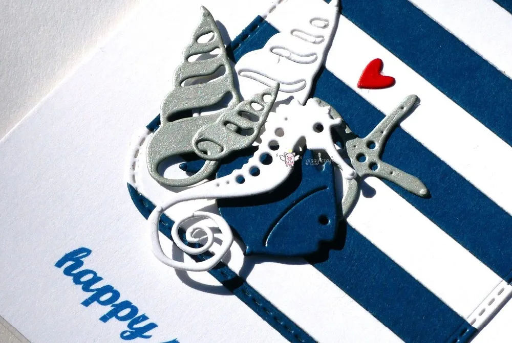 Mmao Handwerk Metall Stahl Schneiden Stirbt Neue Algen seepferdchen shell Schablone Für DIY Scrapbooking Papier/foto Karten Präge Stirbt – Detail 14