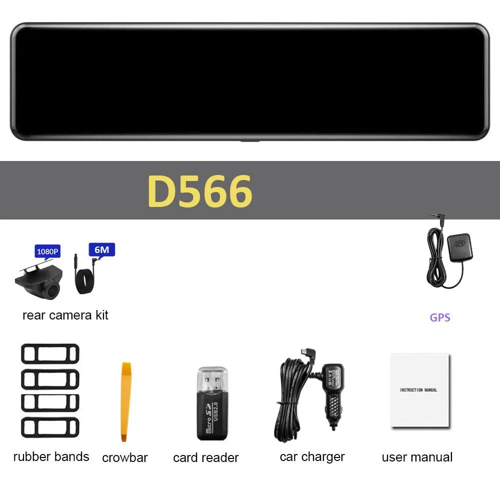 HGDO 12'' 4K WIFI Car DVR 3840&times;2160P Camera Video Recorder Sony IMX415 HiSilicon Rear View Mirror Camera Dash Cam GPS Registrar