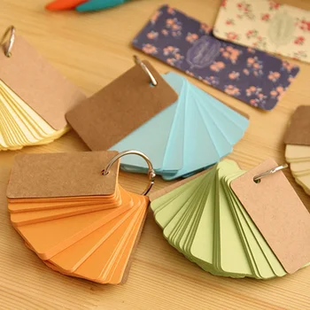 

Simple Candy Color Ring Buckle Note Book Notepad Word Learning Card Portable Memo Student Stationery Office Supplies