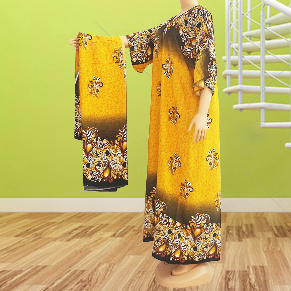 

Женское платье с круглым вырезом, из хлопка, с принтом Дашики, на лето и осень, размера плюс