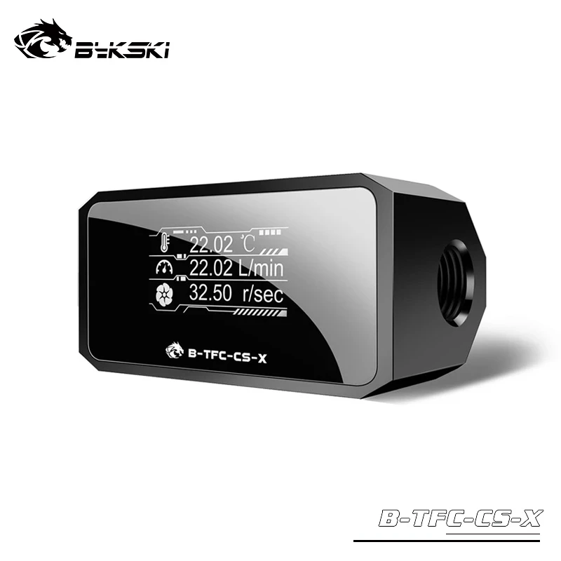 Цифровой термометр Bykski с OLED-дисплеем измеритель расхода монитор системы