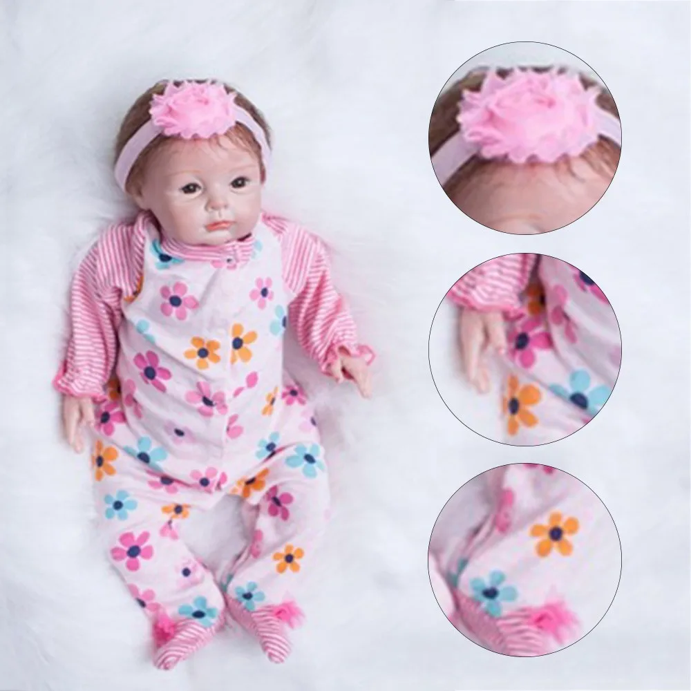 

OtardDolls 22 Inch Reborn Dolls Lifelike Bebe Realistic Soft Vinyl Newborn Doll With Cotton Clothes For Kids Accompany Xmas Toys