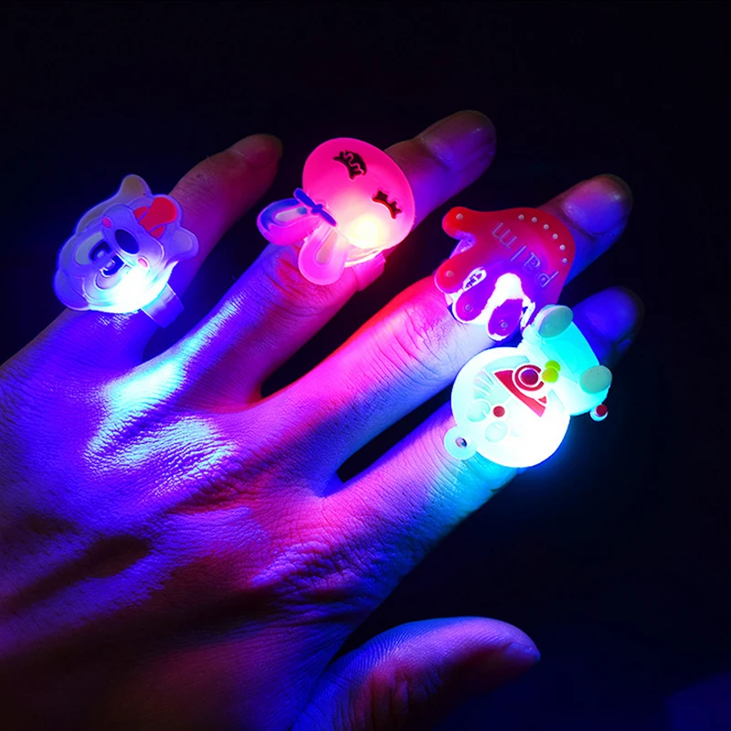 

1 Pc Random Cute LED Light Rings For Kids Women Fashion Funny Children Hand Rings Accesorios Mujer Finger RIng Jewelry Kid Gift