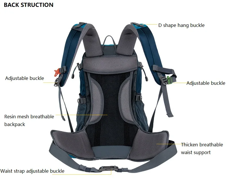 Creeper Outdoor Sports Mountaineering Backpack Camping Hiking Trekking Rucksack Travel Waterproof Cover Bike Bags