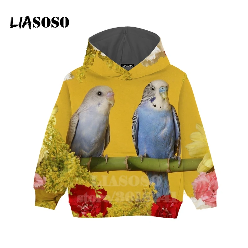 

Children Macaws Sweatshirt 3D Print Parrot Budgerigar T shirt Kids Teens Tank Top Boy Girl Pullover Baby Hoodies Pullover B150-2