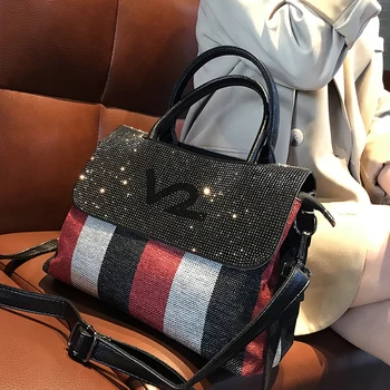 

Bags for Women 2020 New Fashion Hit Color Handbag Shoulder Bag Messenger Canvas with Cowhide Trend Ladies Bag Sac A Main Femme