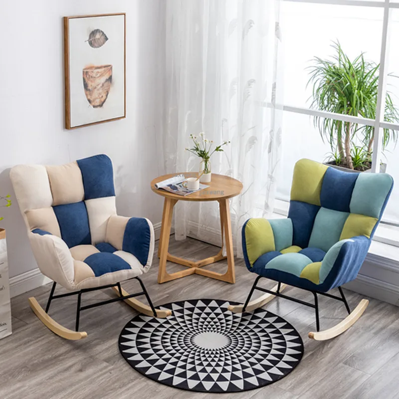 Nordic Furniture Creative Design Balcony Leisure Rocking Chair Living Room Bedroom Home Lazy Sofa Chair Adult Lounge sofa chair