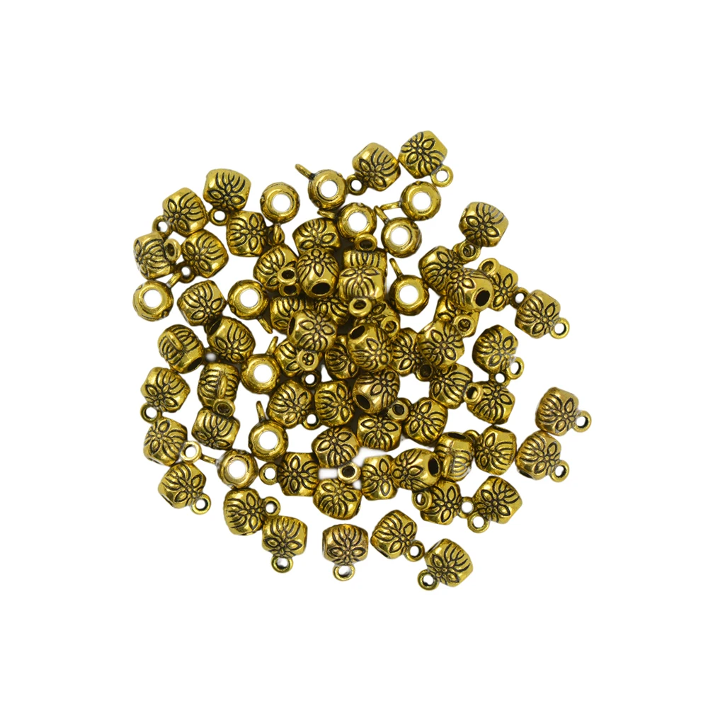 100pcs Tibetan Old Gold Connector Spacer Beads Charm Pendant 6x5
