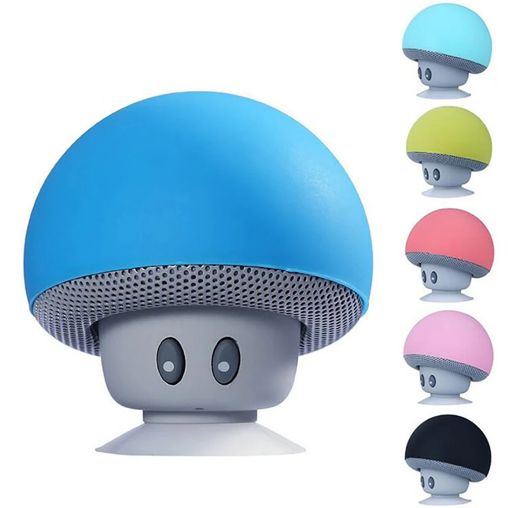 Мини Портативный гриб Форма Беспроводной стерео бас Bluetooth Динамик Перезаряжаемые вызова в режиме свободных рук Динамик s с присоской