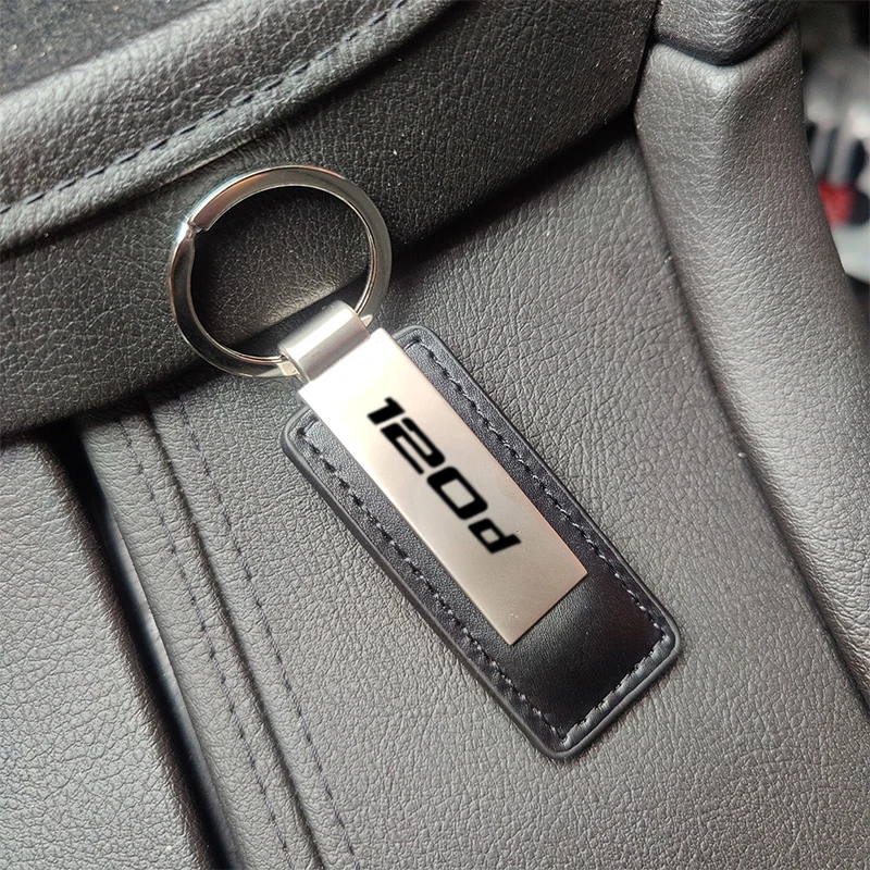 Leather Metal Car Key Chain BMW 1 series E81 E82 E84 E87 E88 F20 F21 118i 120d Accessories