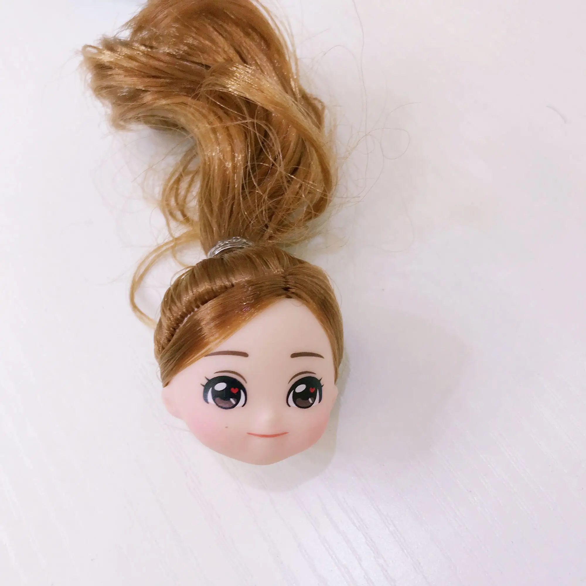 Новая кукла голова для 10 см кукла милая улыбка лицо девочка кукла голова тело с волосами девушка игрушка для девочек - Цвет: Only Doll Head D