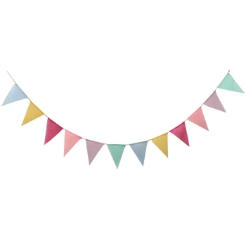 

DIY Decorative Wedding Party Bunting Triangle Flag Activity Hanging Fabric Birthday Colorful Banner Ornament Handmade