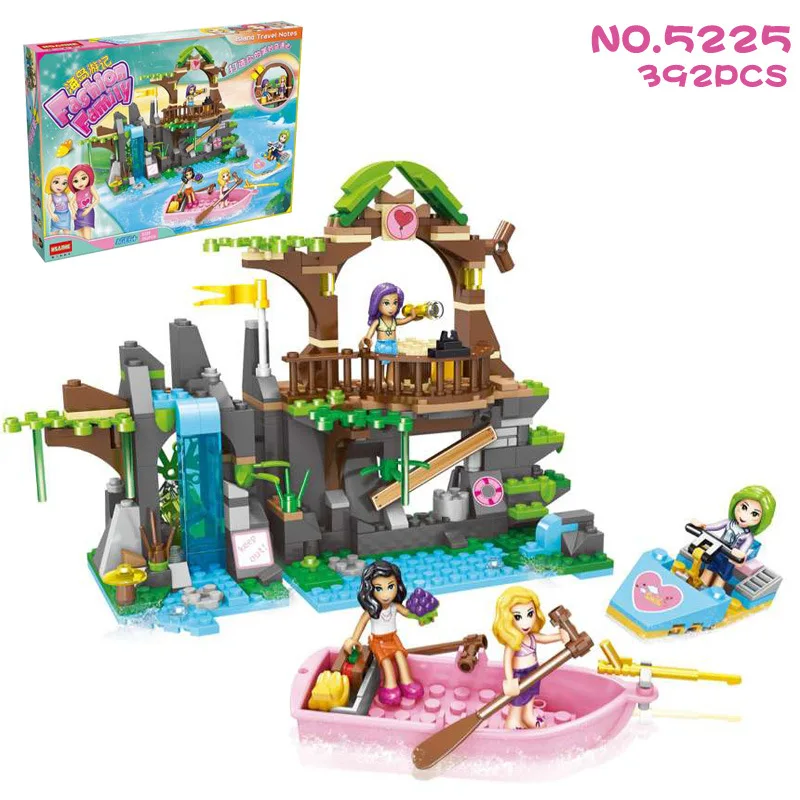 

Heng san And Multi-5220 GIRL'S Princess Traffic Travel Island Travel Series Educational Assembled Building Blocks Toy