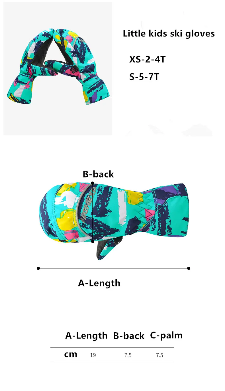Зимние перчатки для малышей, лыжные перчатки для детей, русские Водонепроницаемые зимние перчатки для девочек, теплые перчатки, перчатки для сноуборда, зимние перчатки