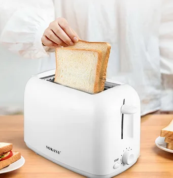 

2 Slices Slots Stainless Steel Automatic Electric Bread Toaster Mini Household Breakfast Baking Bread Machine Kitchen Tool