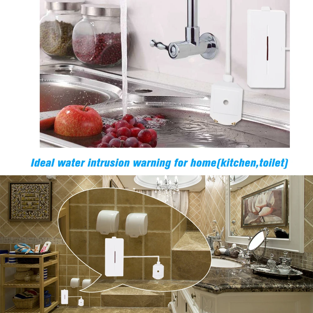 Независимый беспроводной датчик утечки воды 90dB громкий сигнал тревоги утечки воды детектор сигнализации для дома кухня пол в туалете